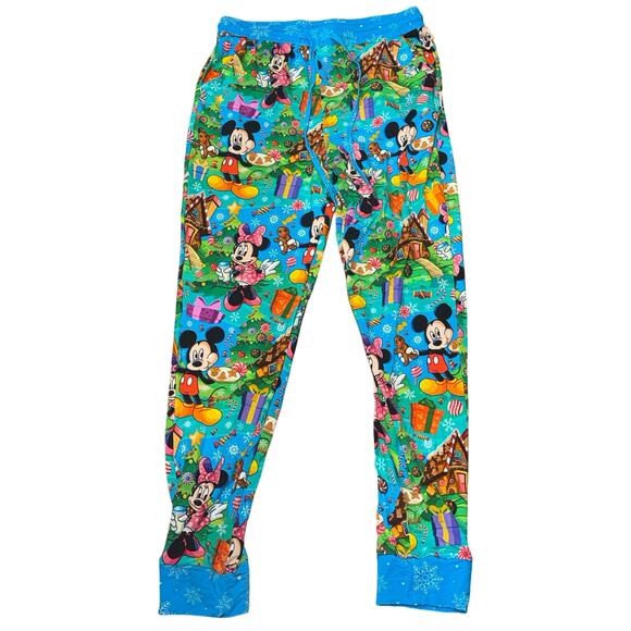NWT Bad & Bamboojee Disney Christmas Joggers Mickey Minnie Gingerbread Sz. Small - Picture 10 of 11